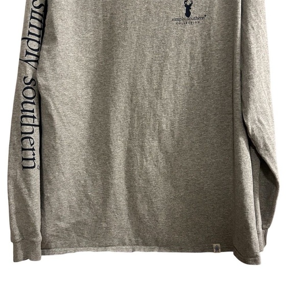 Simply Southern Unisex Graphic Long Sleeve T-Shirt Gray Size L Hey Deer - Picture 4 of 11